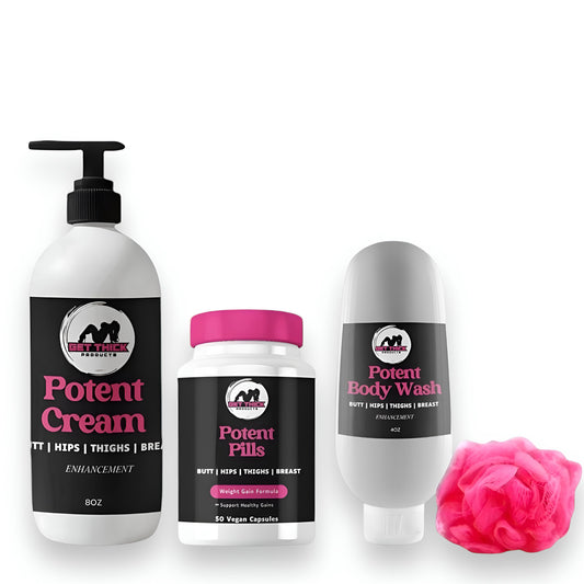 Potent Butt Enhancement Cream, Body Wash & Pills