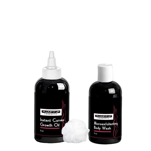 " Plump It Up" Big Butt, Thigh INSTANT RESULTS Oil 8z + Micro-Exfoliating Body Wash 4oz - Get Thick Products