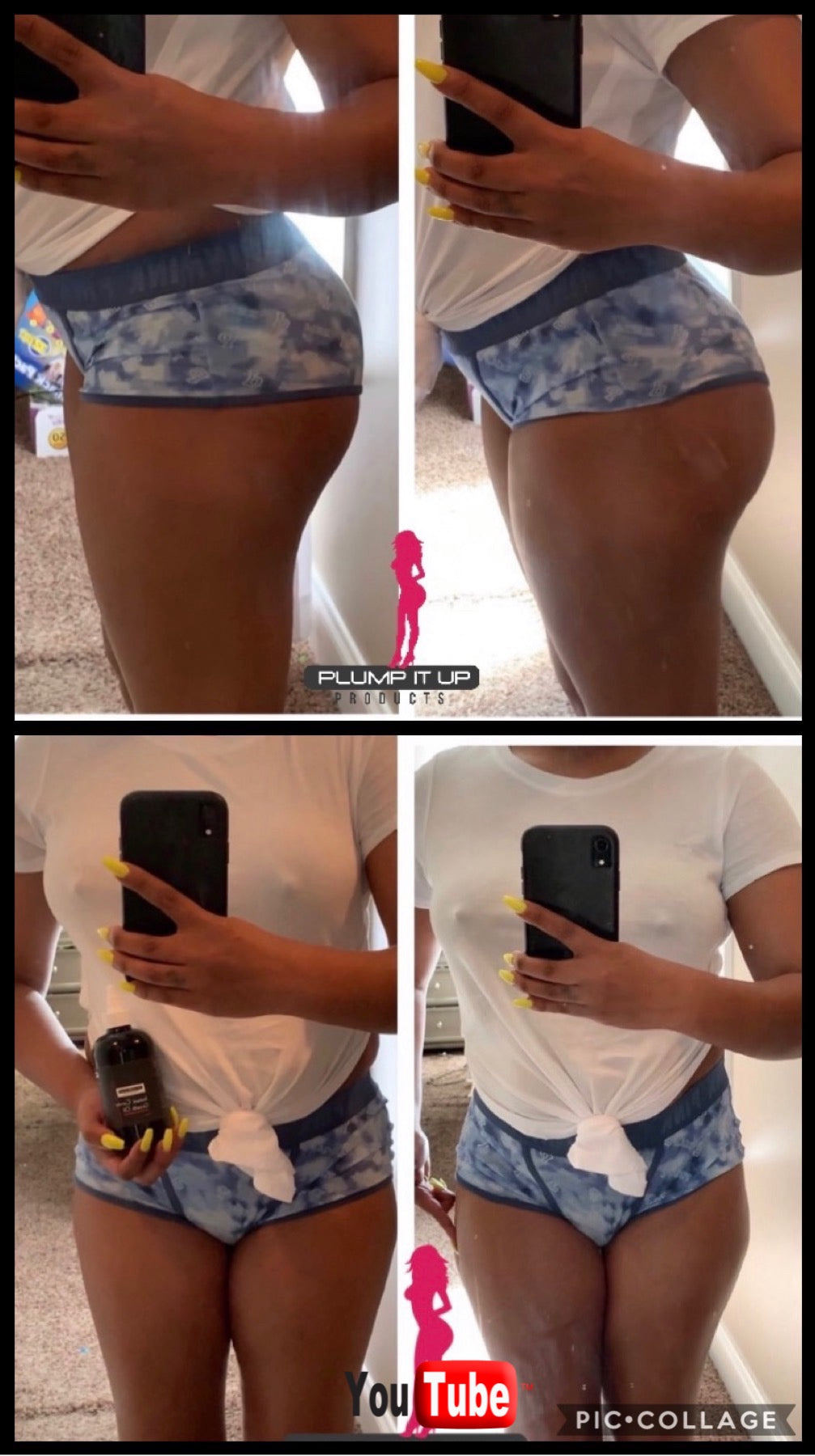 " Plump It Up" Big Butt, Thigh INSTANT RESULTS Oil 8z + Micro-Exfoliating Body Wash 4oz