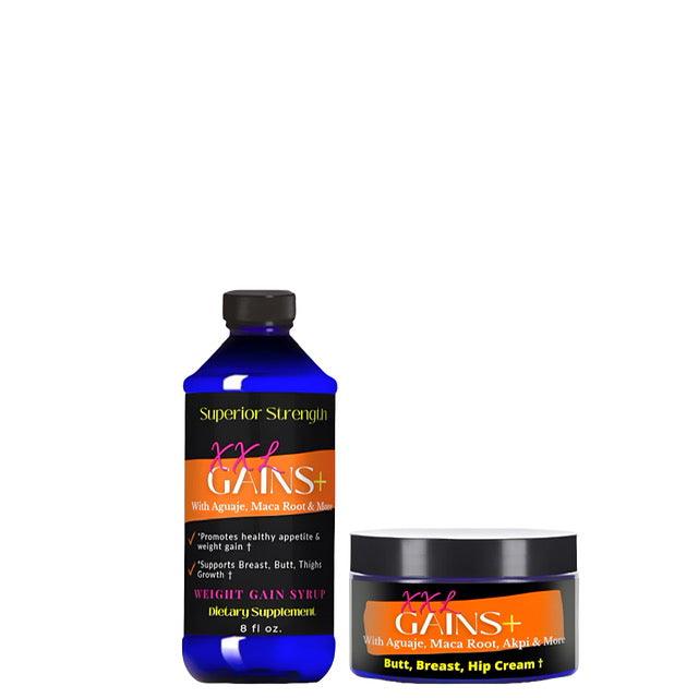 XXl Gains+ Weight Gain Syrup + Herbal Enhanced Bigger butt, Breast, Hip Cream (Combo) - Get Thick Products