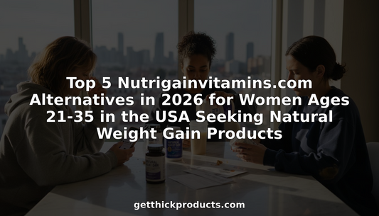 Women reviewing natural weight gain products together