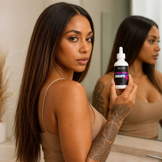 Get Thick Quick™ Booty Boost Drops | Hyaluronic Body Serum for Smooth Skin & Curves Support