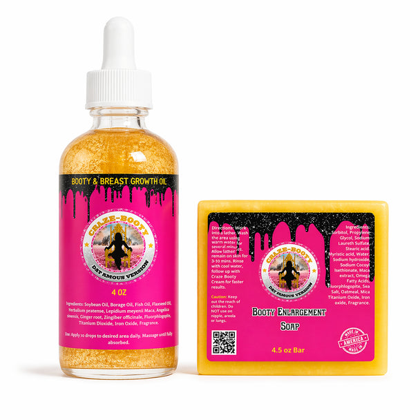 Celeb Booty™ Growth Oil + Cleansing Soap Duo – Curvy Glow Routine System