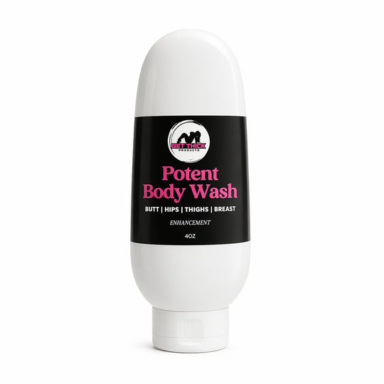 Get Thick Quick body wash bottle with a black label on a white background