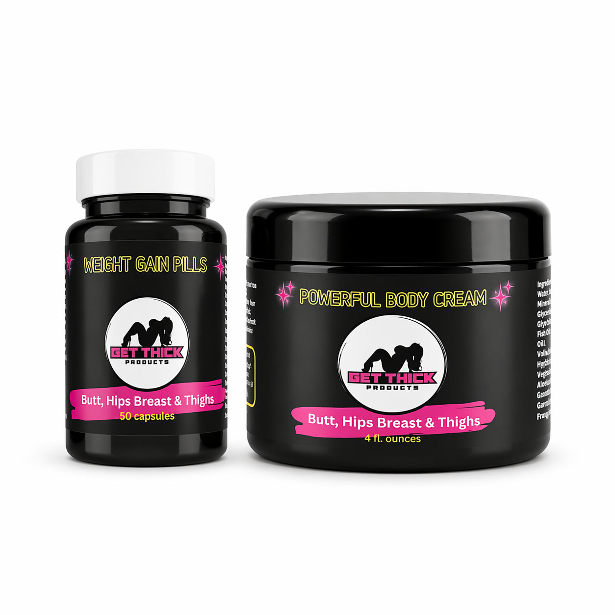 Get Thick Quick™ Plumping Body Cream & Support Capsules Set – Complete Daily Routine