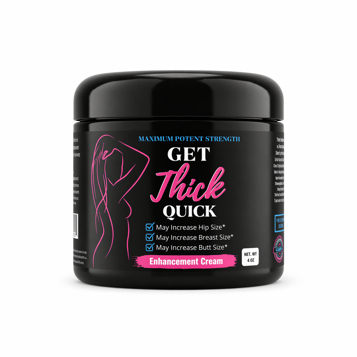 Max Strength Get Thick Quick™ Plumping Body Cream – Smooth Skin & Curves Boost Black Maca Version