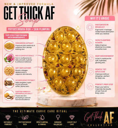 Woman holding Get Thick AF Booty enhancement bar 