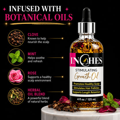 "Inches" Hair Growth Oil – Natural Formula for Thicker, Longer, Healthier Hair