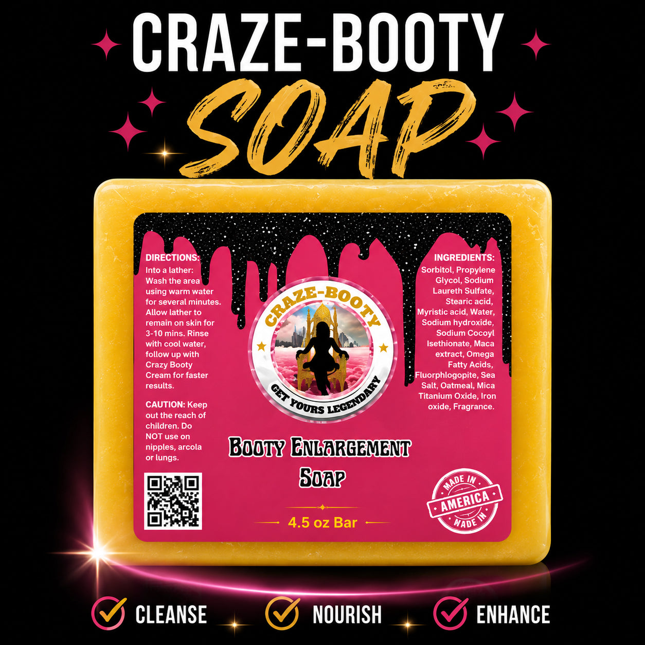 Celeb Booty™ Butt Plumping Soap - Enhance & Enlarge | Get Thick