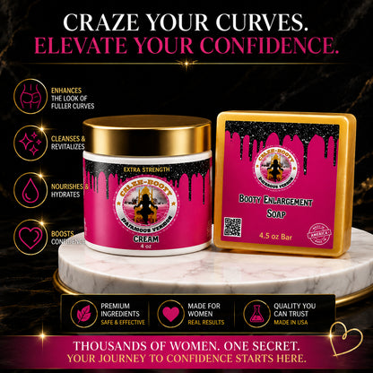 Celeb Booty™ Extra Strength Plumping Body Cream & Cleansing Soap Set – Curves Care