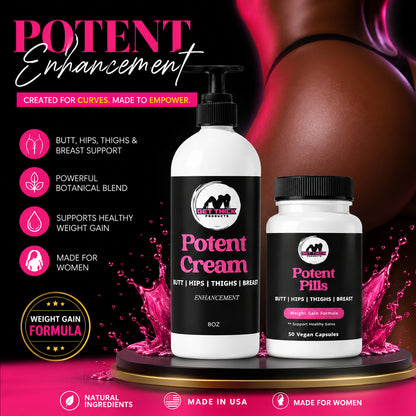 Celebrity Potent Cream & Weight Gain Support Pills Bundle