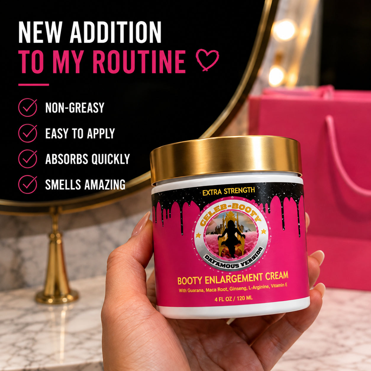 Extra Strength Celeb Booty™ Plumping Body Cream – Smooth Skin & Curves Glow