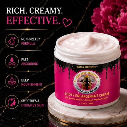 Extra Strength Celeb Booty™ Plumping Body Cream – Smooth Skin & Curves Glow
