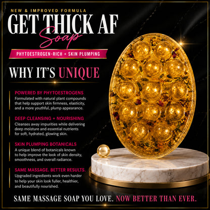 Get Thick AF™ Exfoliating Enhancement Massage Soap – Curvy Body Prep Bar