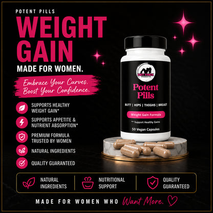 Get Thick Quick™ Potent Capsules for Women | Daily Weight Gain Support