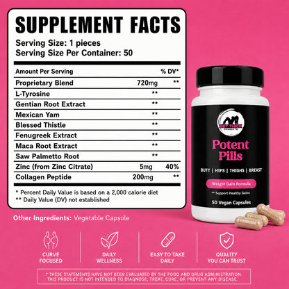 Get Thick Quick™ Potent Capsules for Women | Daily Weight Gain Support