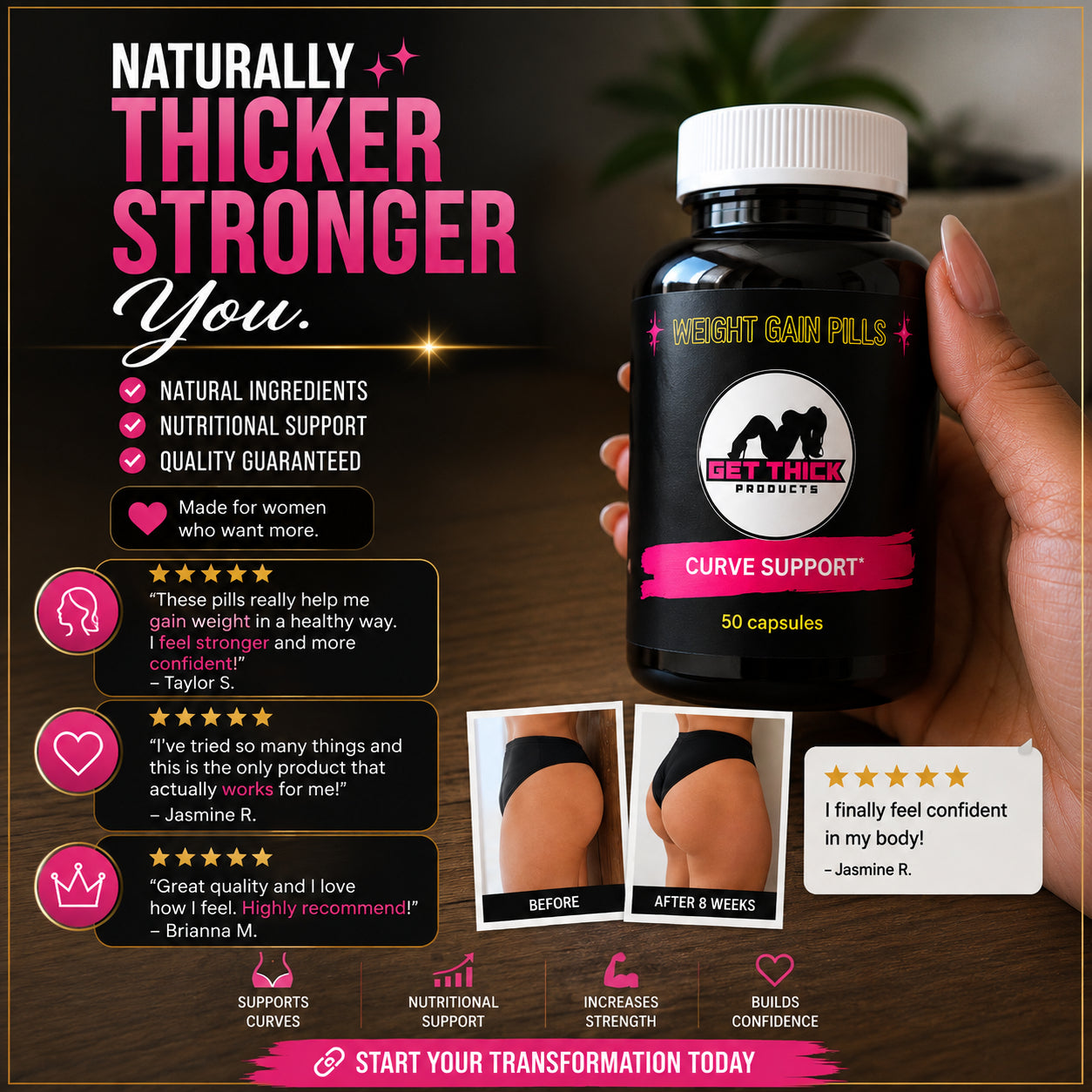 Get Thick Plumping Soap, Cream. Pills - Best Butt Enhancement 3 step System