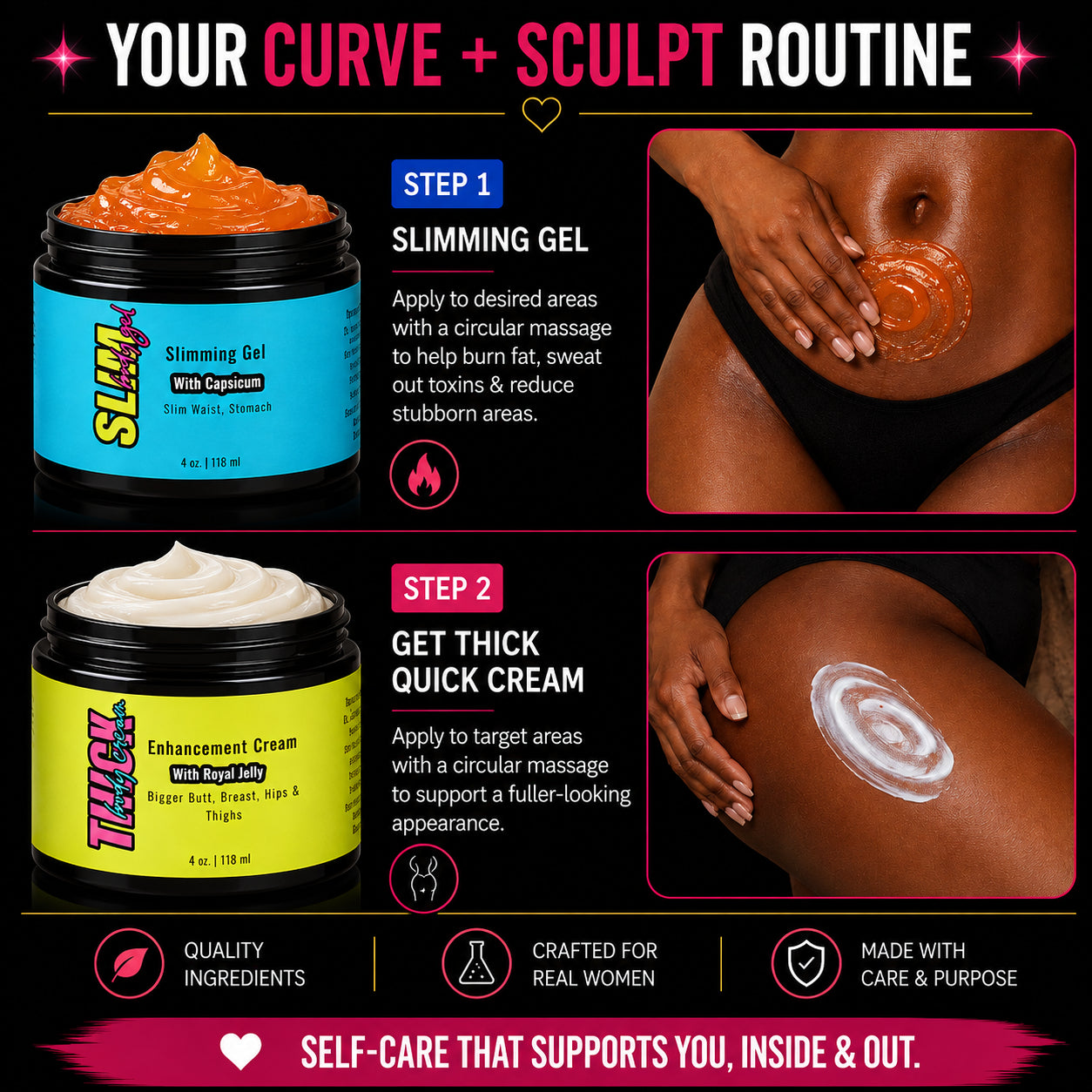 Get Thick Slim Thick™ Slimming Gel & Curve Enhancement Cream Duo