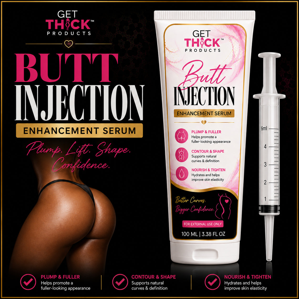 Liquid BBL Serum Alternative: Advanced Sculpting & Plumping Gel | Get Thick Products
