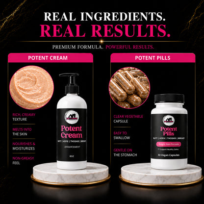 Celebrity Potent Cream & Weight Gain Support Pills Bundle