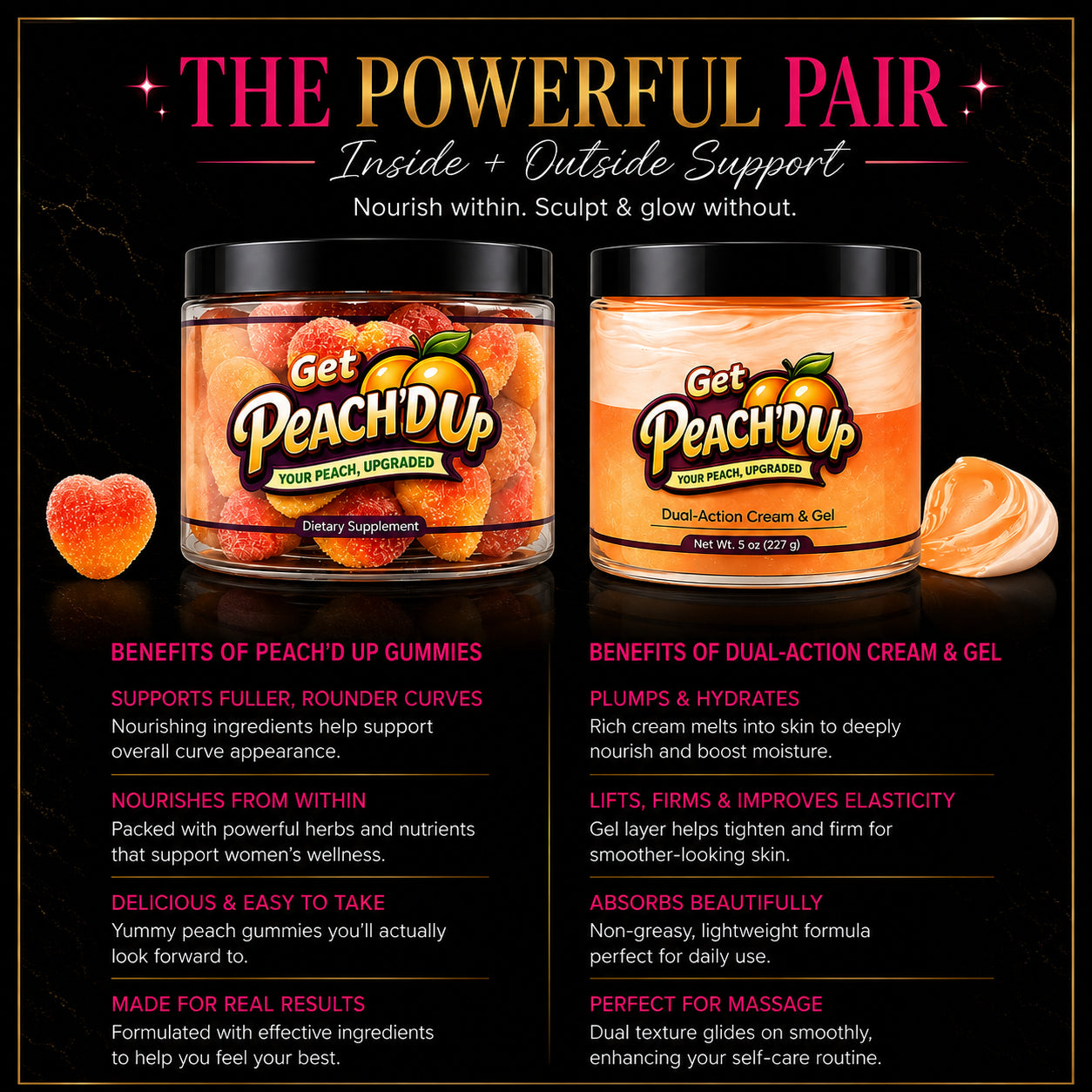 Get Peach’d Up™ Complete Curves Bundle | Daily Gummies & Body Curves Kit