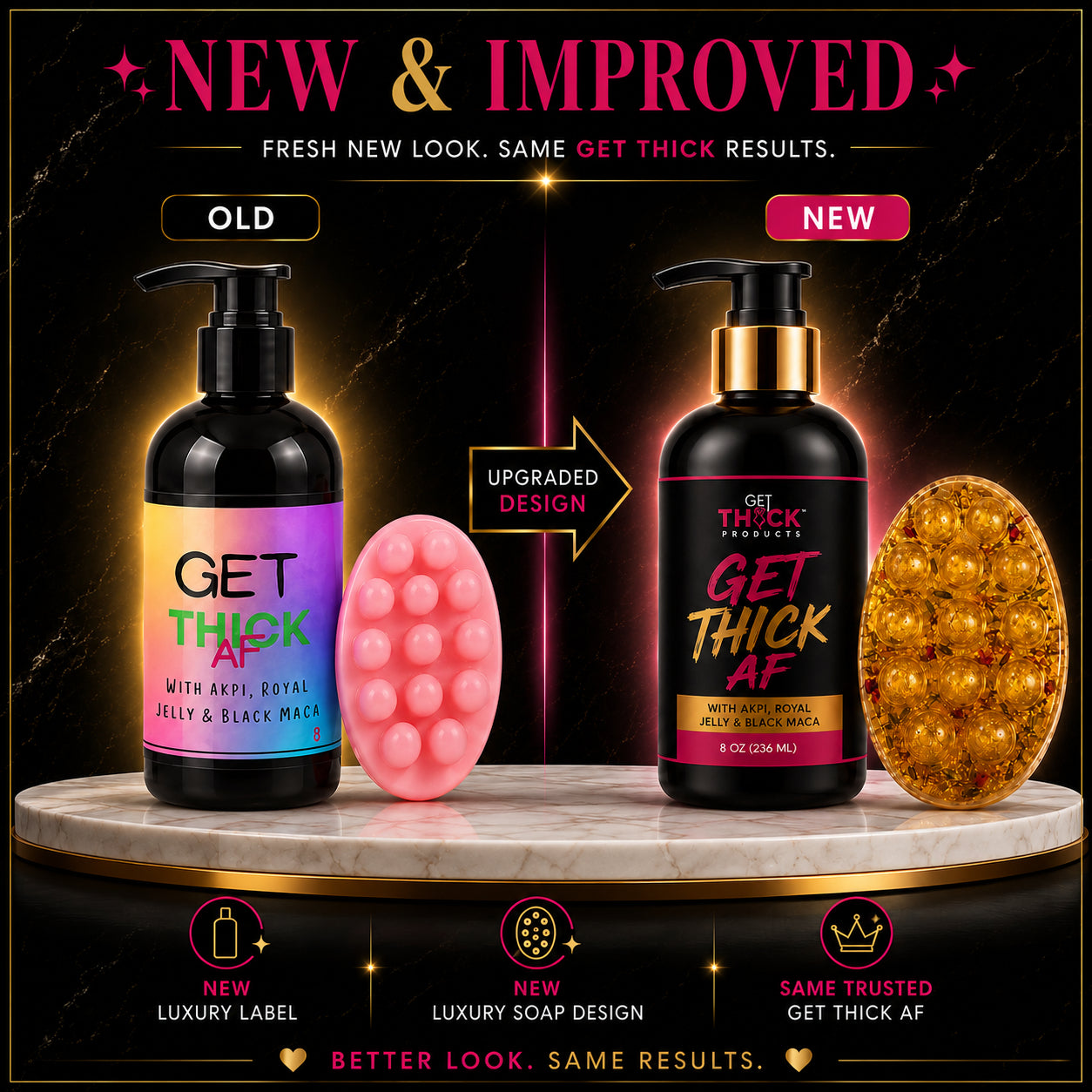 Get Thick AF™  Cream + Soap – 2 Step Booty, Hips, and Breast Enhancement