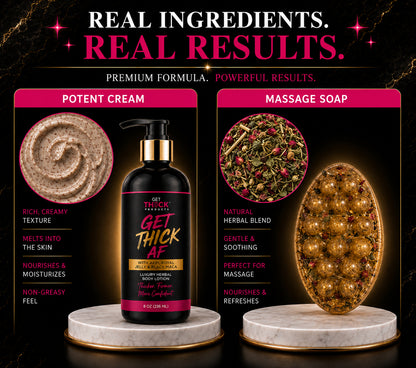 Get Thick AF™  Cream + Soap – 2 Step Booty, Hips, and Breast Enhancement