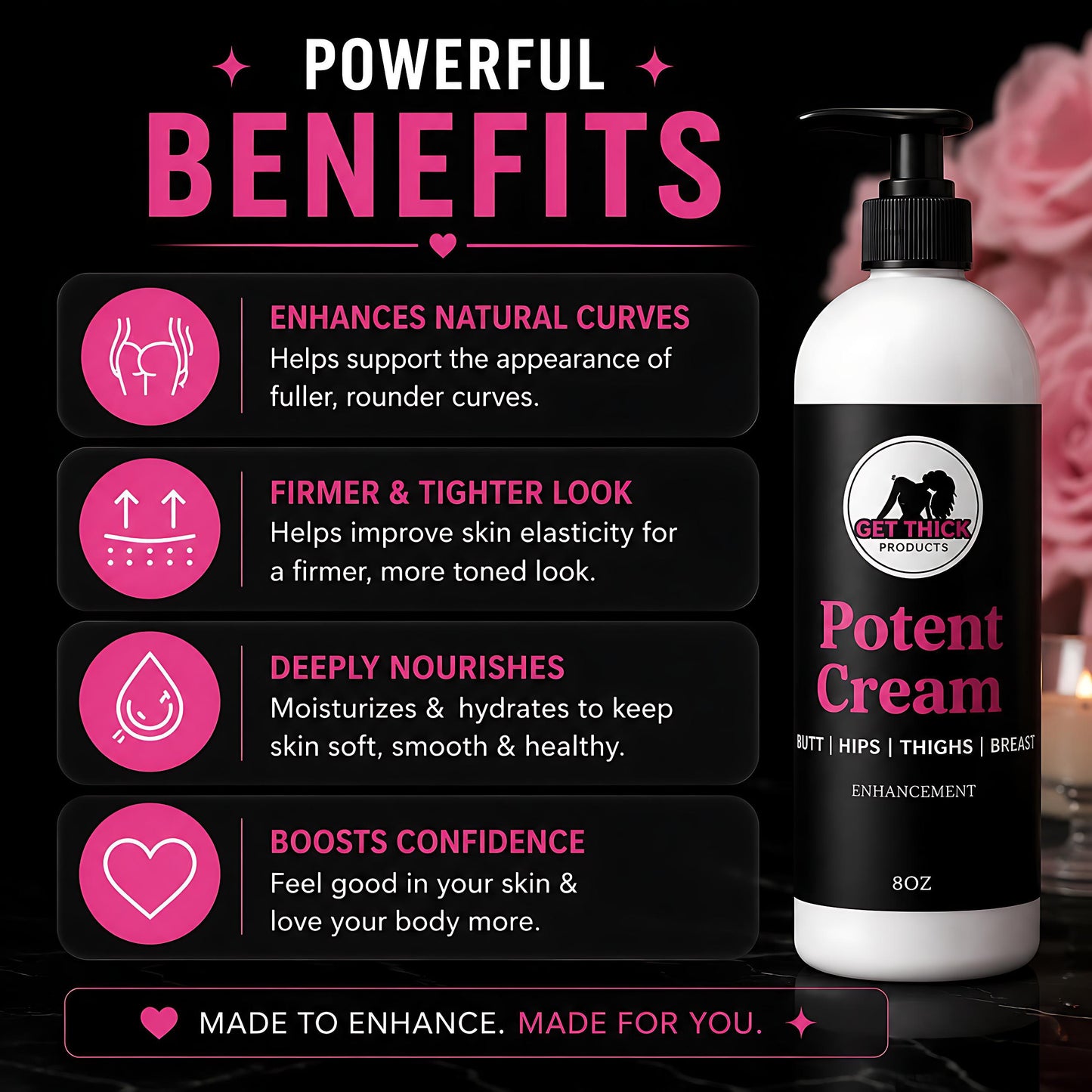 Strongest Version™ Plumping Body Cream – Smooth Skin & Curves Glow 8oz