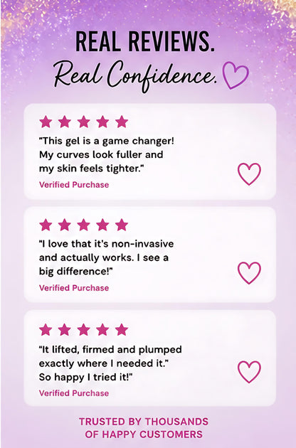 Product review card with positive feedback on a purple background