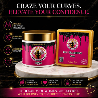 Celeb Booty™ Extra Strength Plumping Body Cream & Cleansing Soap Set – Curves Care - Get Thick Products