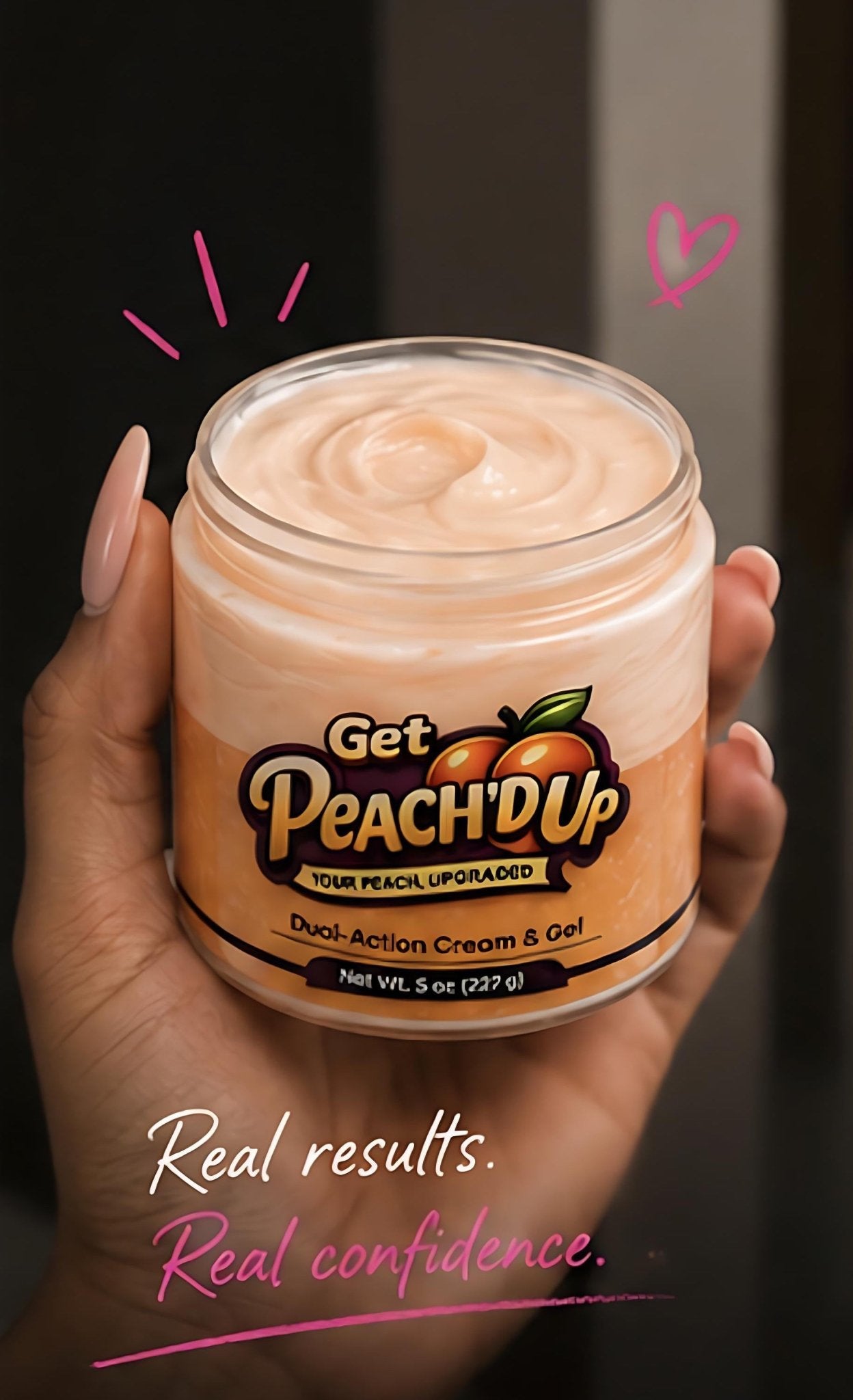 🍑 Get Peach’D Up Dual-Action Cream – 8 oz Peach Body Cream for Women’s Curves - Get Thick Products