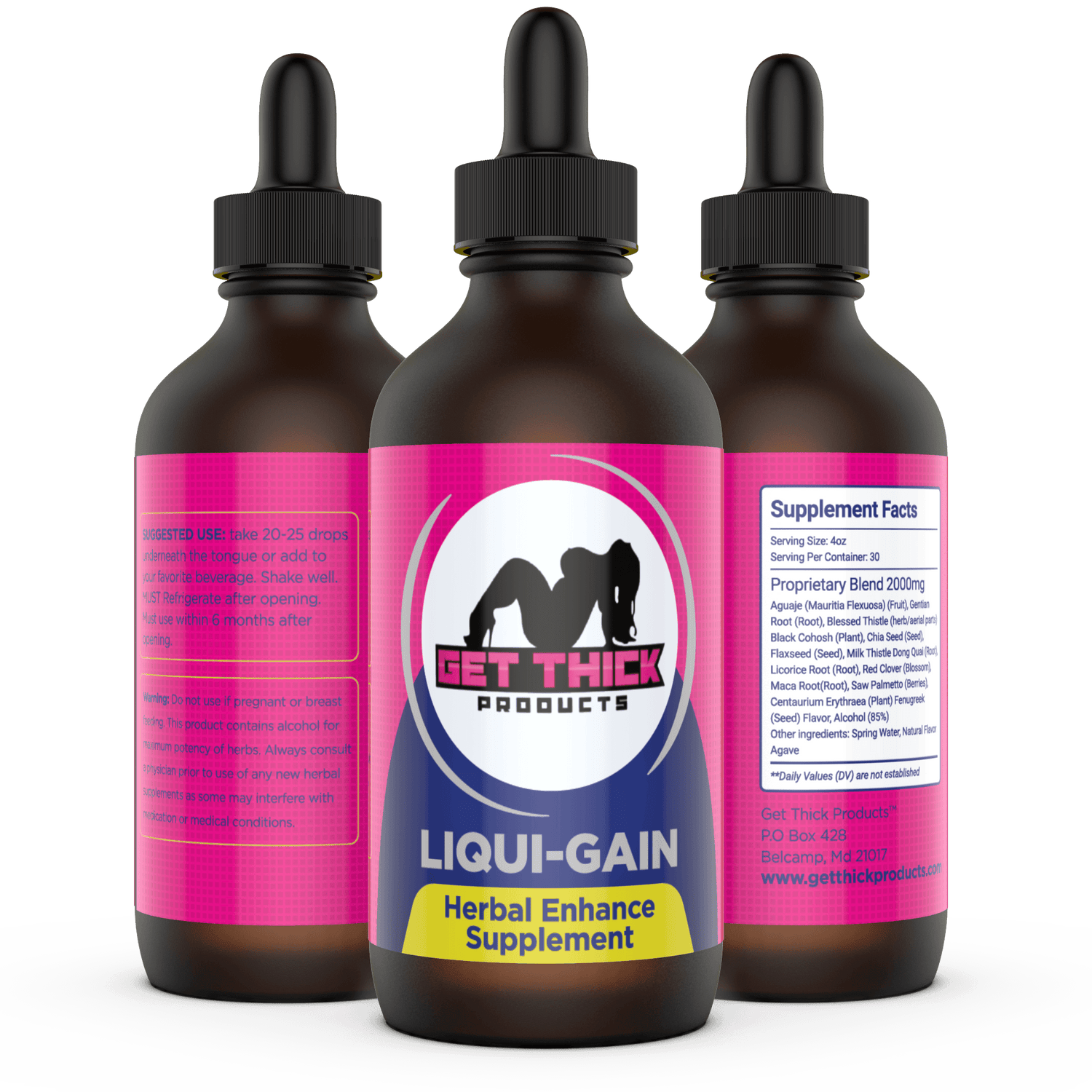 Get Thick LIQUI-GAIN - Herbal Enhancement Supplement