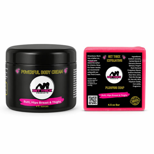 Get Thick™ Plumping Cream & Cleansing Soap Combo – Daily Body Care Set - Get Thick Products
