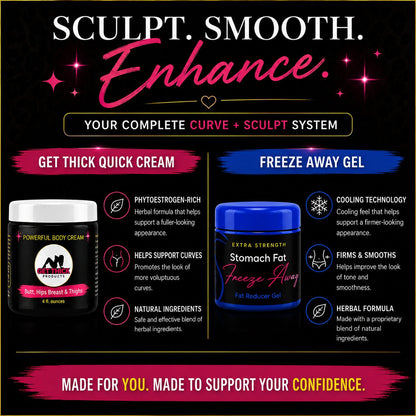 Get Thick Quick™ Enhancement Cream & Freeze Away Fat Detox Gel Duo - Get Thick Products