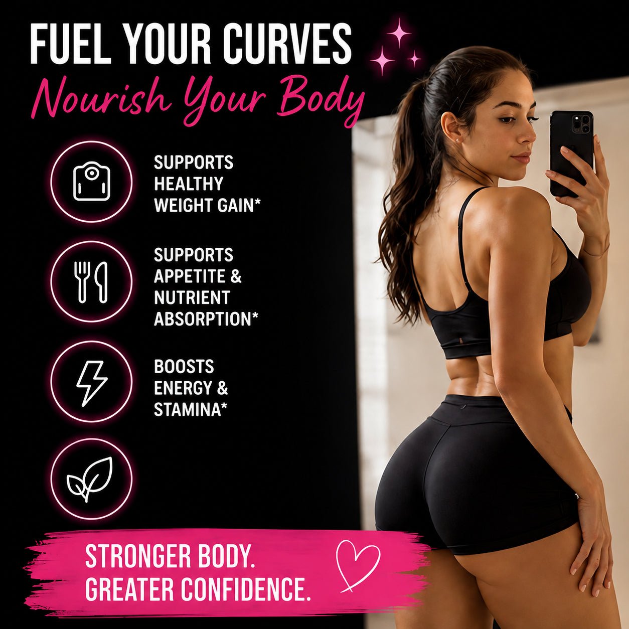 Get Thick Quick™ Potent Capsules for Women | Daily Weight Gain Support - Get Thick Products