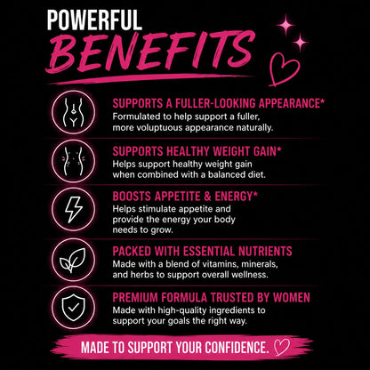 Get Thick Quick™ Potent Capsules for Women | Daily Weight Gain Support - Get Thick Products