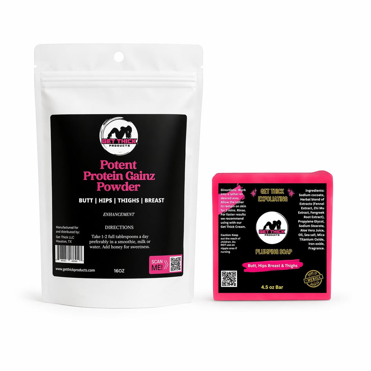 Get Thick Quick™ Weight Gain Powder & Body Enhancement Soap System - Get Thick Products