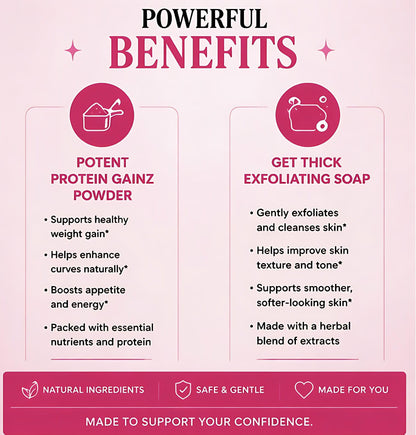Get Thick Quick™ Weight Gain Powder & Body Enhancement Soap System - Get Thick Products