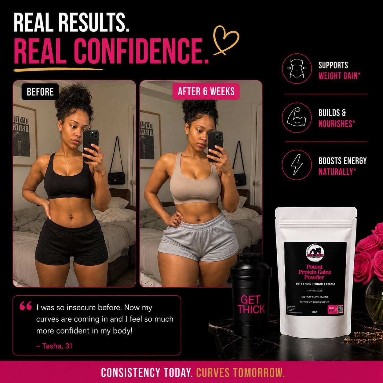 Get Thick Quick Weight Gain Powder – Enhance Your Curves and Gain Weight Fast - Get Thick Products