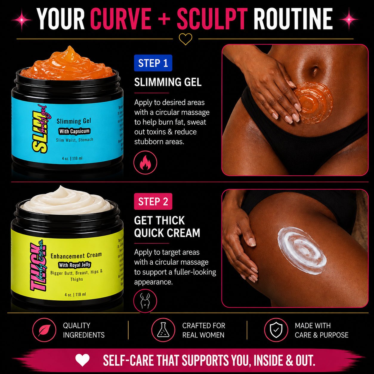 Get Thick Slim Thick™ Slimming Gel & Curve Enhancement Cream Duo - Get Thick Products