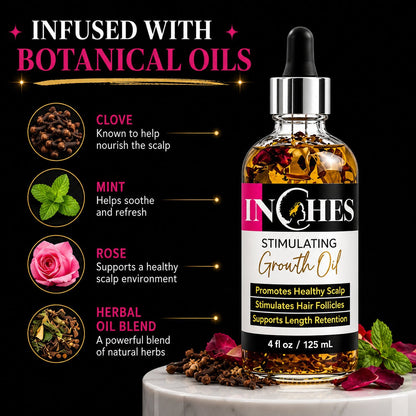 "Inches" Hair Growth Oil – Natural Formula for Thicker, Longer, Healthier Hair - Get Thick Products