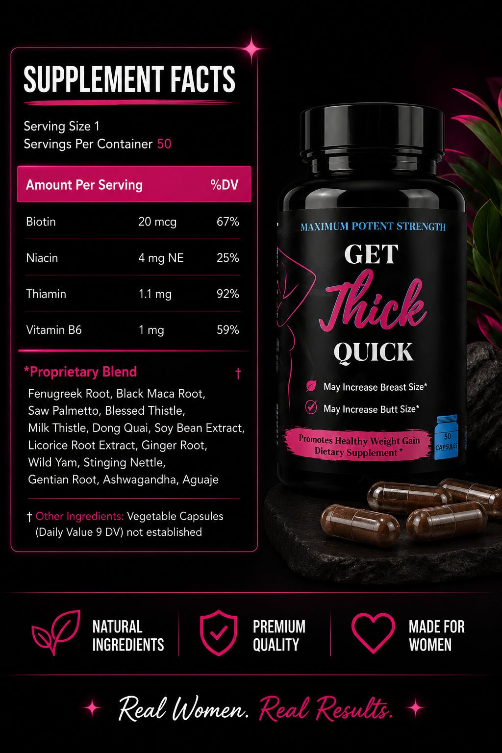 Max Thick Quick: Weight Gain Pills for Women | Get Thick Products - Get Thick Products