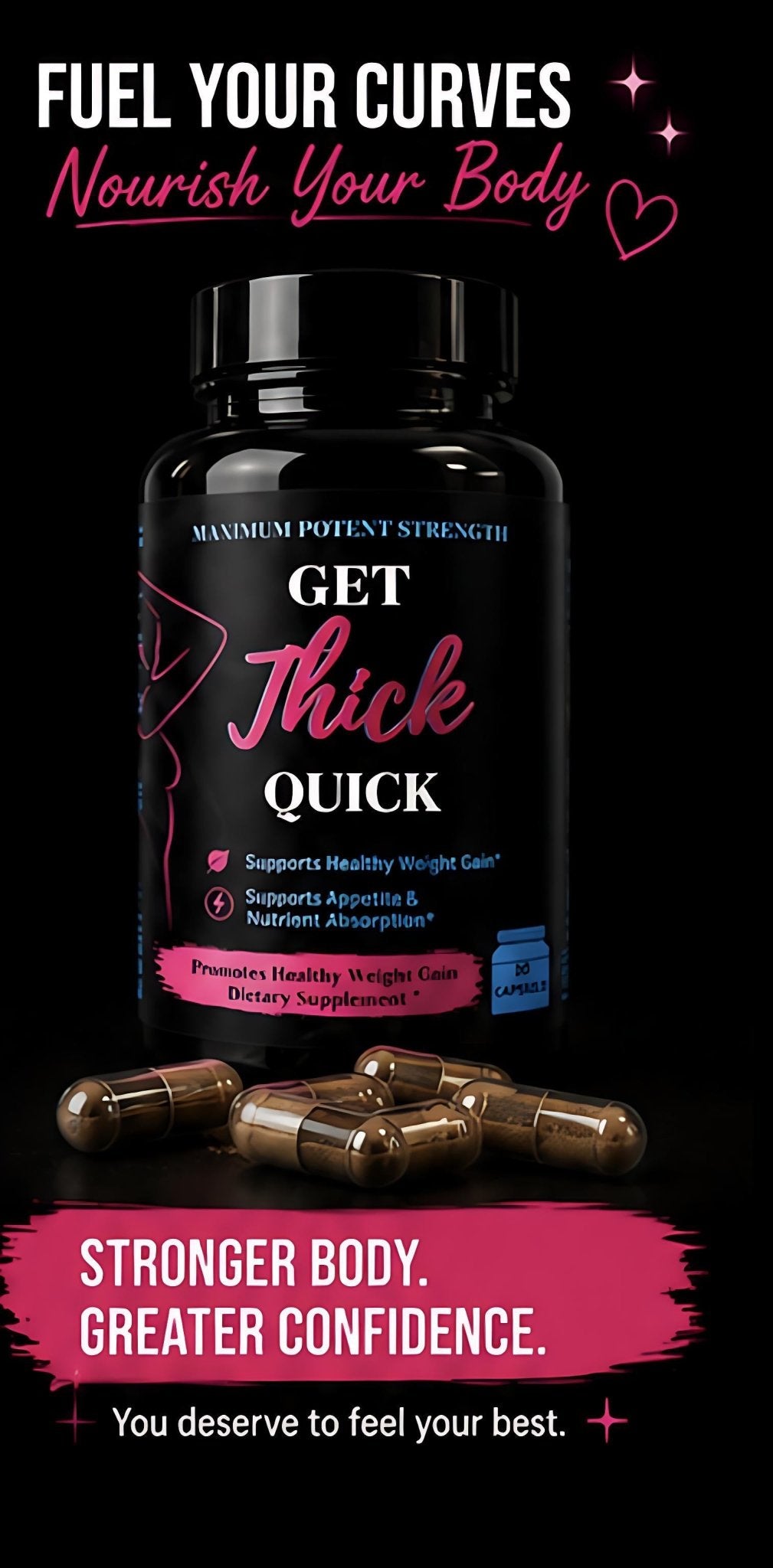 Max Thick Quick: Weight Gain Pills for Women | Get Thick Products - Get Thick Products