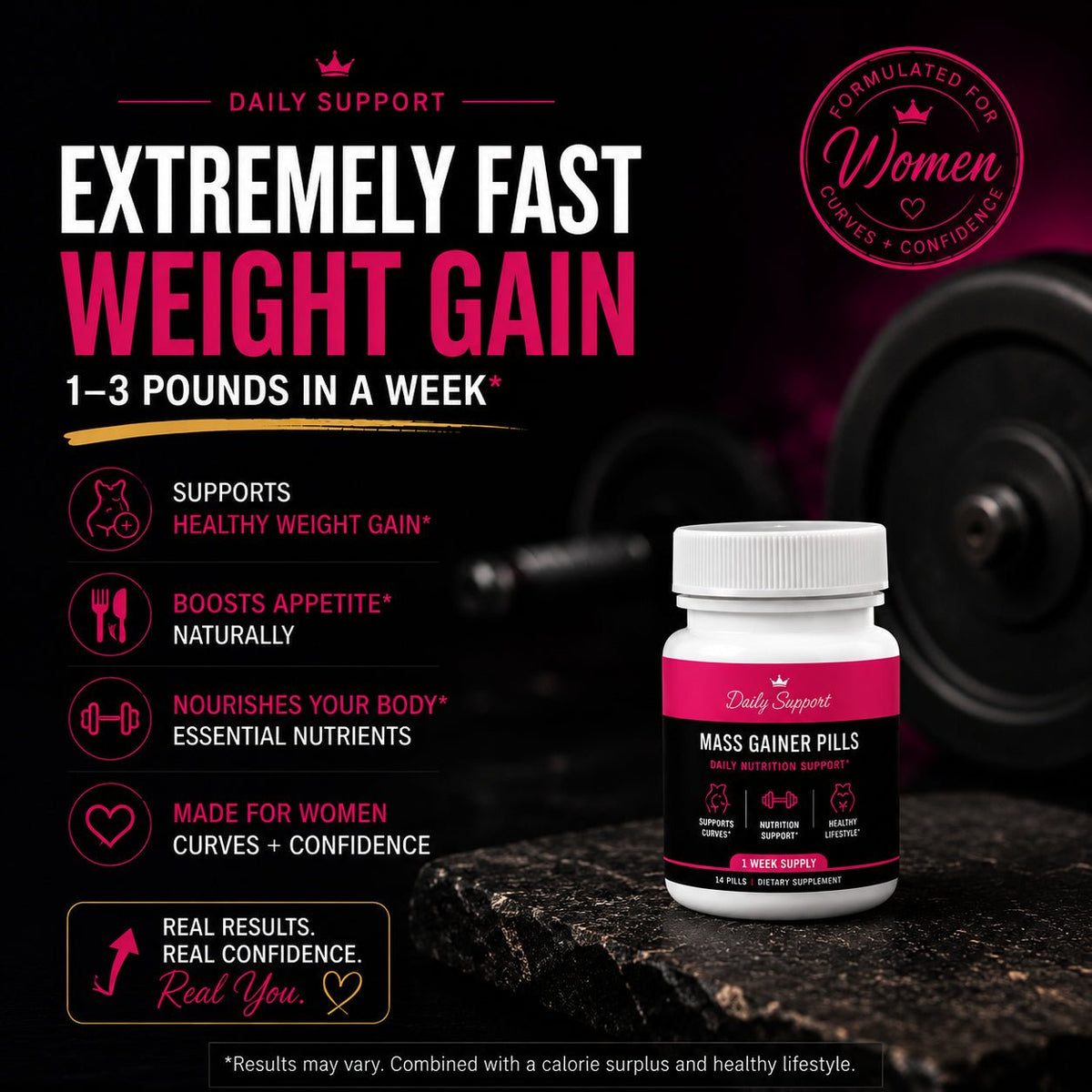 Serious Gains™ Weight Gain Support Capsules – Daily Nutritional Support for Healthy Weight Goals - Get Thick Products