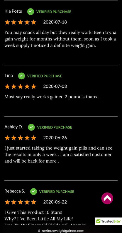 Serious Gains™ Weight Gain Support Capsules – Daily Nutritional Support for Healthy Weight Goals - Get Thick Products
