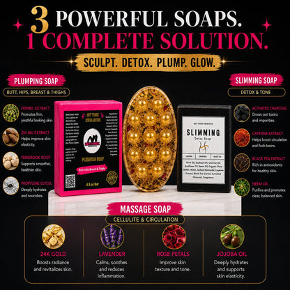 Ultimate Body Shaping Soap Bundle | Tone, Sculpt & Enhance Curves Naturally 3 pieces - Get Thick Products