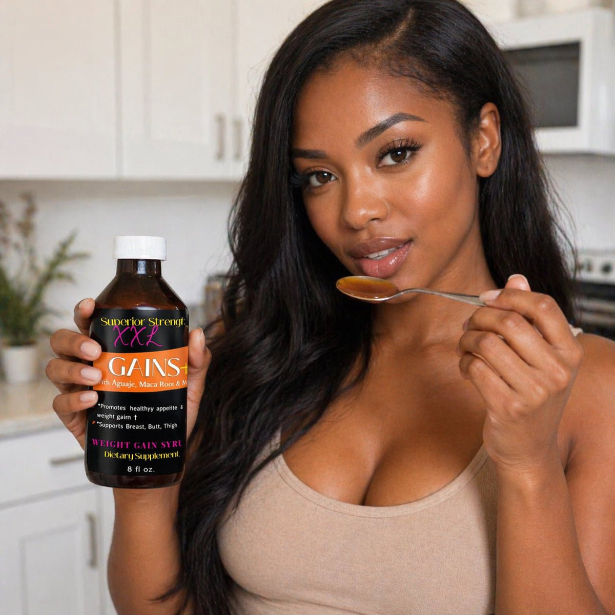 Weight Gain Syrup - XXL Gains with Butt Enhancement Herbs USA - Get Thick Products